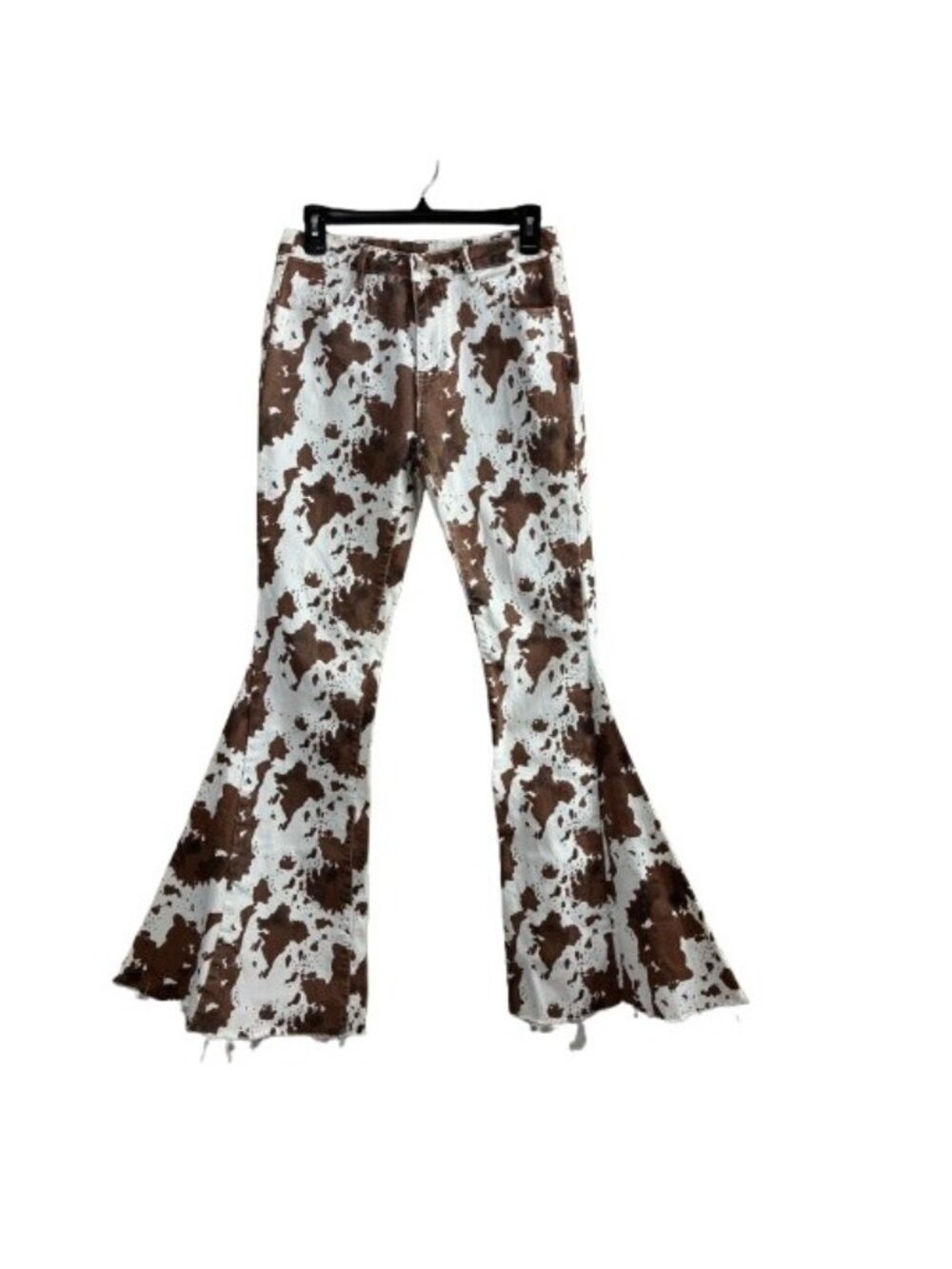 Saints & Hearts Cow Print Flare Jeans Sz L Cowgirl Y2K